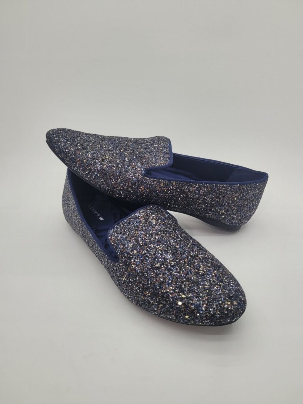 Birdies The Starling Galaxy Glitter Flat Loafer Navy Blue Women's Size 8.5